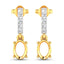 Pendientes Semi Montura de Diamante Blanco Genuino de 0.14 Quilates en Oro Amarillo de 14K