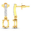 Pendientes Semi Montura de Diamante Blanco Genuino de 0.14 Quilates en Oro Amarillo de 14K
