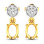 0.11 Carat Genuine White Diamond 14K Yellow Gold Semi Mount Earrings