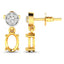 0.11 Carat Genuine White Diamond 14K Yellow Gold Semi Mount Earrings