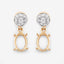 0.11 Carat Genuine White Diamond 14K Yellow Gold Semi Mount Earrings
