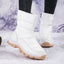Botas de Nieve de Invierno Premium para Mujeres - Diseño de Tobillo Alto con Plumas