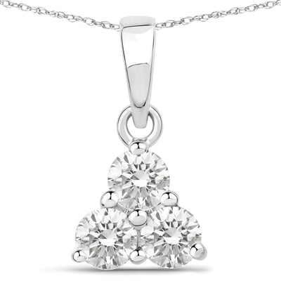 0.51 Carat Lab Grown Diamond Pendant in 14K White Gold