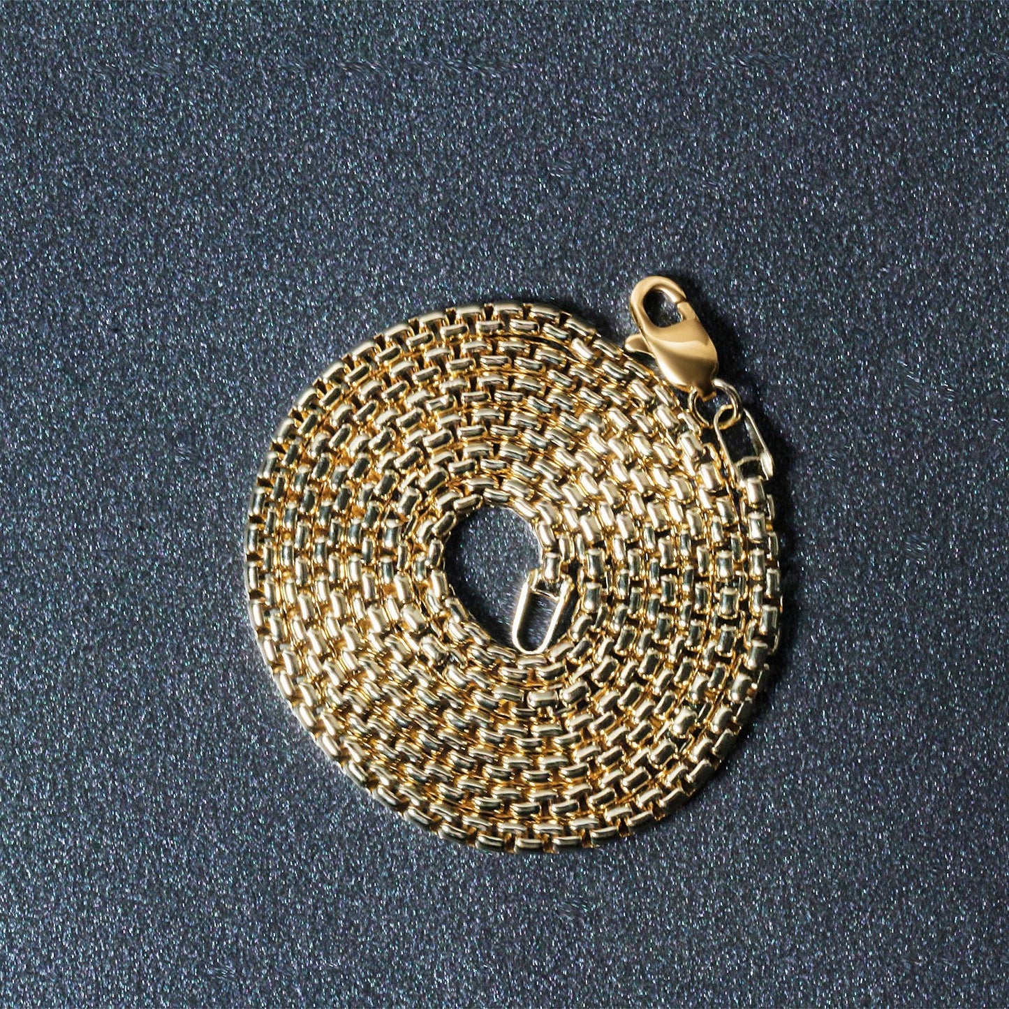 Chaîne en boîte ronde solide en or jaune 14 carats - 2,5 mm