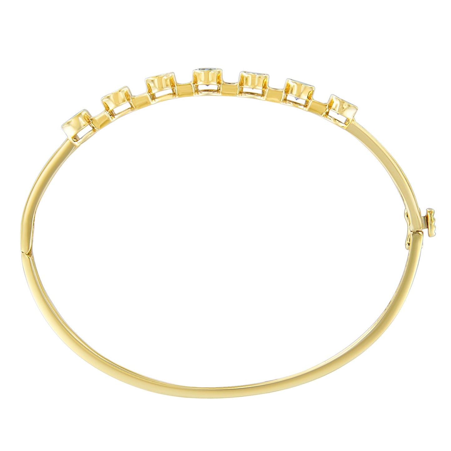 Pulsera de Bangle de Tanzanita y Diamante en Oro Amarillo de 14K
