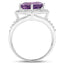 2.82 Carat Amethyst and White Topaz Sterling Silver Ring