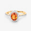 Anillo de Compromiso de Granate Spessartita y Diamante de 14K de 1.66 Quilates