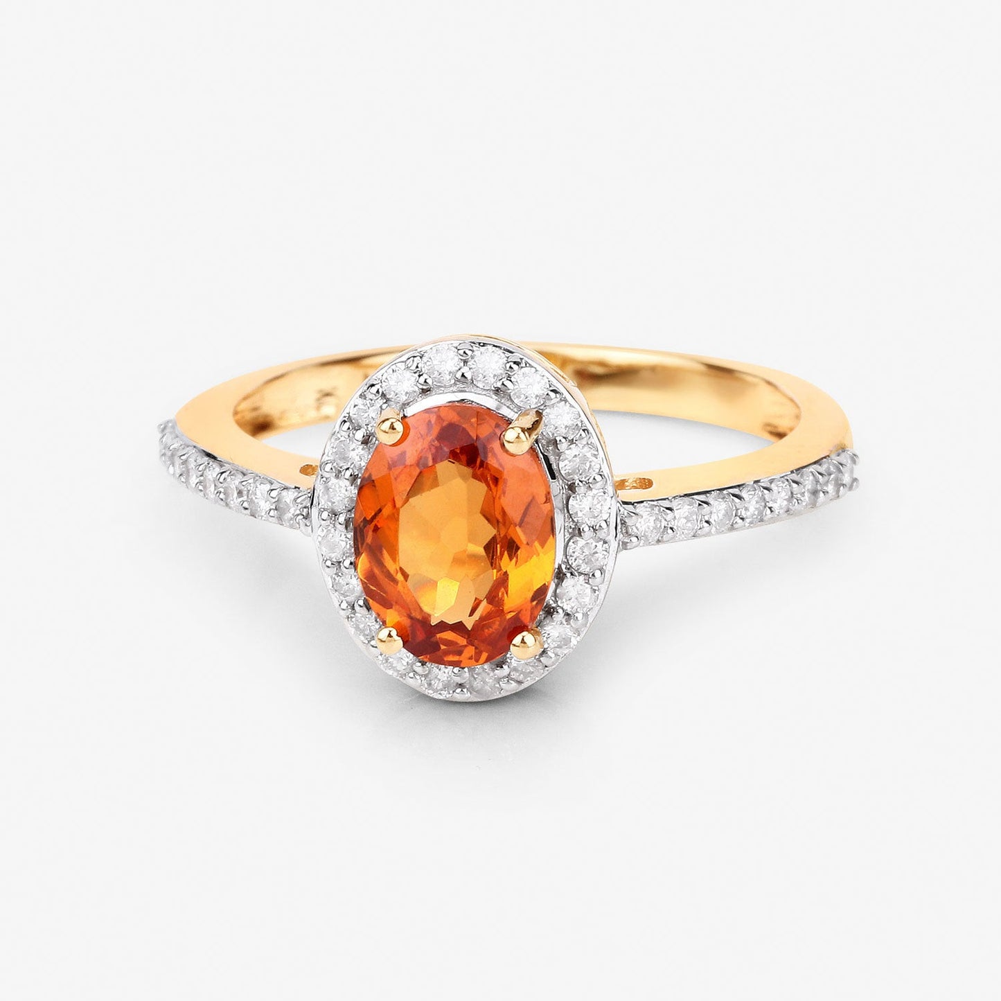 Anillo de Compromiso de Granate Spessartita y Diamante de 14K de 1.66 Quilates