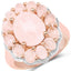 Bague cocktail en morganite plaquée or rose 14K en argent sterling