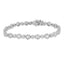 10K White Gold Diamond Floral Cluster Link Bracelet - 4.0 cttw