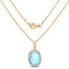 Pendentif en Larimar et Topaze Blanche Plaqué Or Jaune 14K