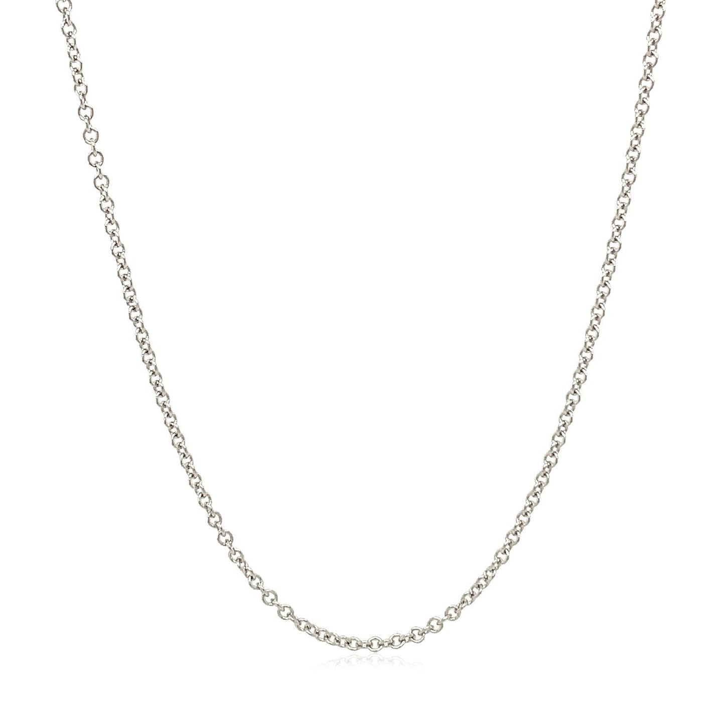 14k White Gold Round Cable Link Chain - 1.9mm