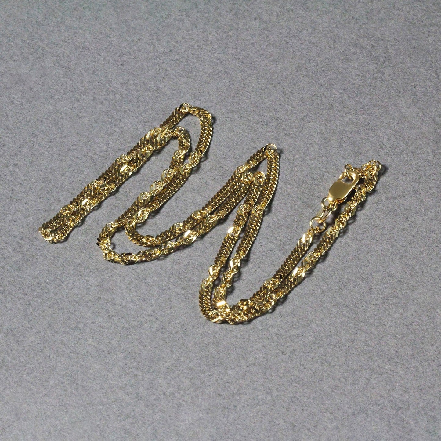 Cadena de Singapur de 2.1mm en Oro Amarillo de 14k