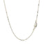 Cadena de cuentas alternas cortada con diamante de oro blanco de 14k 1.5mm