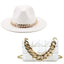 Sombrero Fedora de Lujo con Cadena Dorada para Mujeres