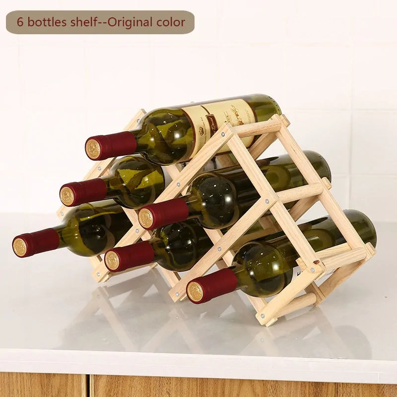 Elegante soporte de vino de madera para un almacenamiento con estilo