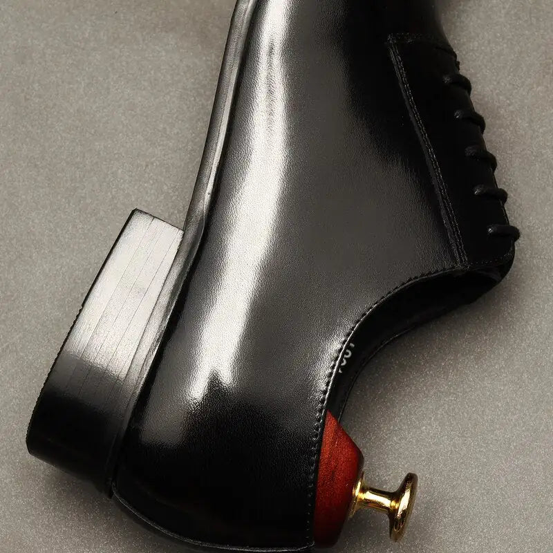 Zapatos Oxford de Cuero de Lujo con Suela Roja para Hombres