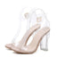 Jelly Crystal Leopard Open-Toed High Heels