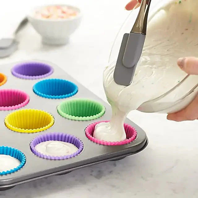 Cups à pâtisserie en silicone réutilisables premium - Pack de 12