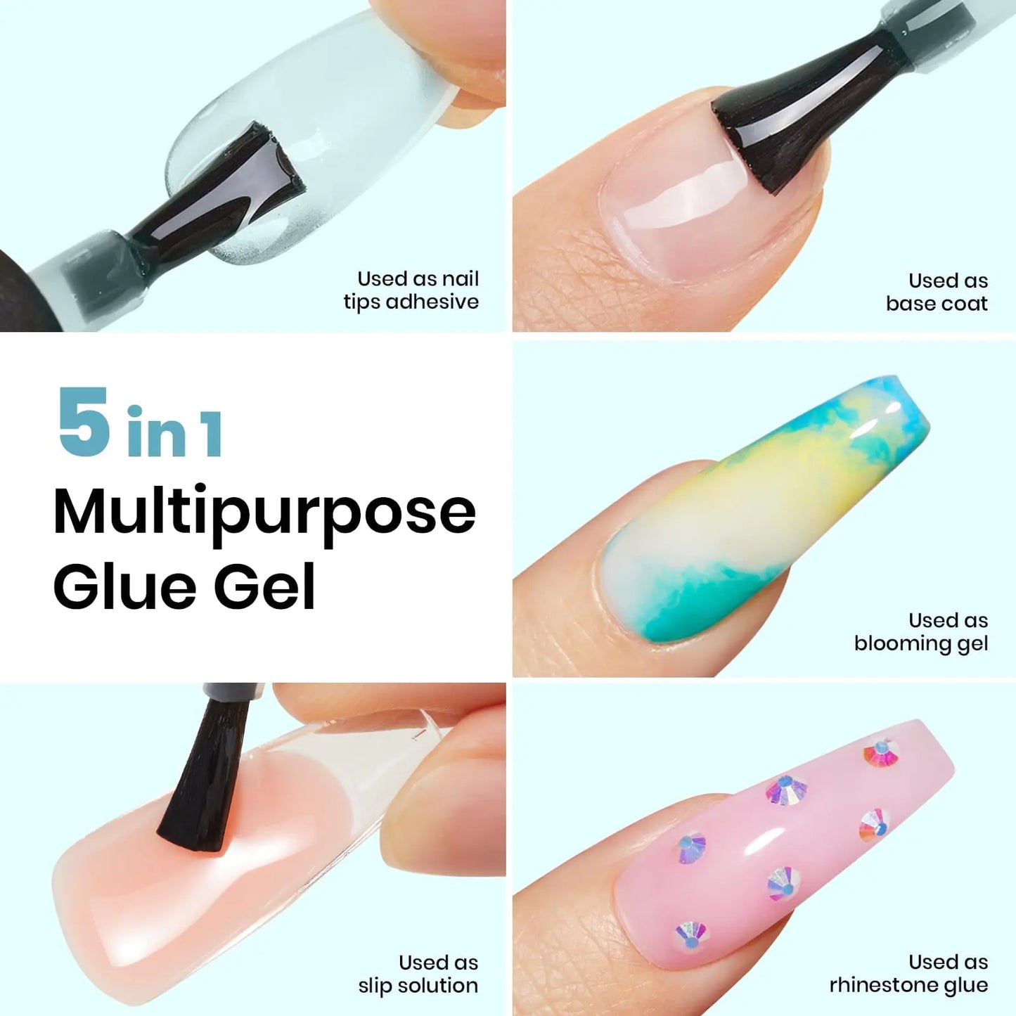 Colle Gel à Ongles 5 en 1 Beetles pour Ongles Durables
