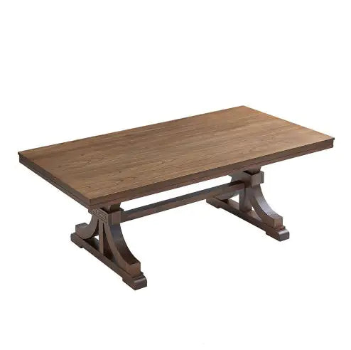 Mesa de Comedor de Madera de Caucho de Estilo Moderno de Mediados de Siglo para 6-8 Personas