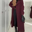 Manteau Maxi à Revers Bordeaux Élégant