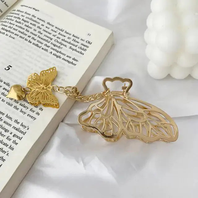 Pinza para el cabello en forma de mariposa elegante para recogidos con estilo