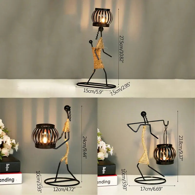 Candelabro en Forma de Linterna - Decoración de Hogar Inspirada en el Estilo Nórdico