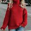 Pull en maille col roulé chaud pour femmes