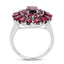 6.19 Carat Genuine Rhodolite and White Topaz Sterling Silver Ring
