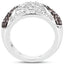 Bague en argent sterling avec diamants champagne et blancs de 0,94 carat