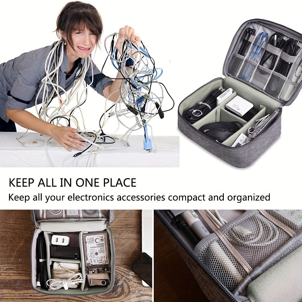 Portable Electronics Organizer Bag - Waterproof Travel Case