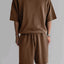 Men's Plus Size Round Neck Top and Shorts Set