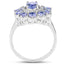 1.77 Carat Genuine Tanzanite and White Topaz Sterling Silver Ring