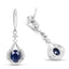 0.86 Carat Blue Sapphire & Diamond 14K White Gold Earrings