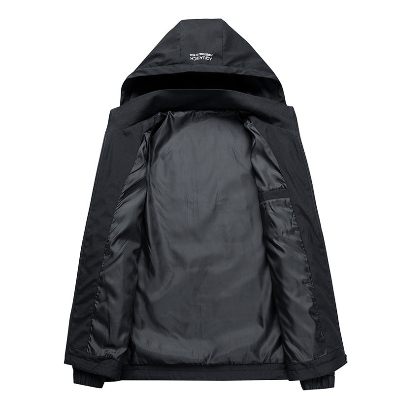 Veste de plein air coupe-vent à capuche détachable décontractée