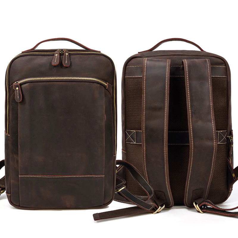 Genuine Leather Large Capacity Travel Backpack