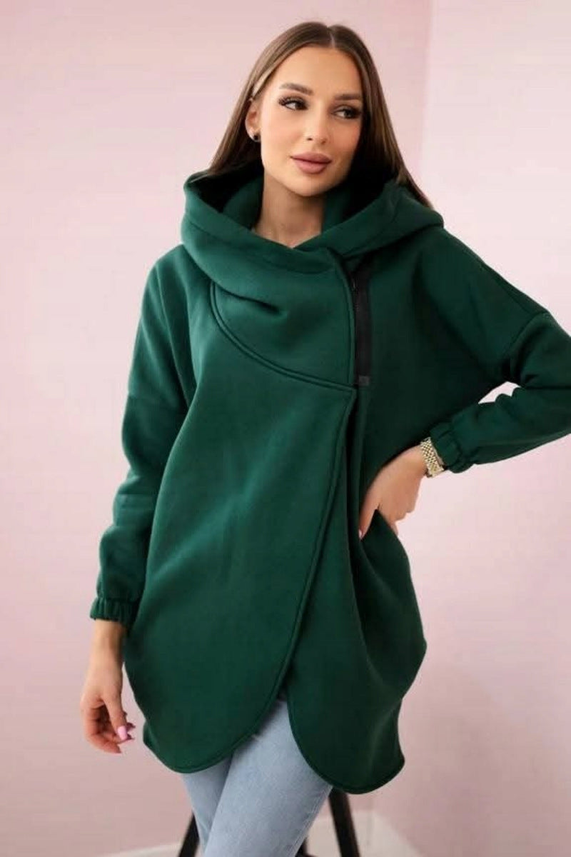 Women's Plus Size Solid Color Overcoat