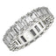 Bague Eternité en Diamant de Culture Lab en Taille Émeraude en Or Blanc 14k