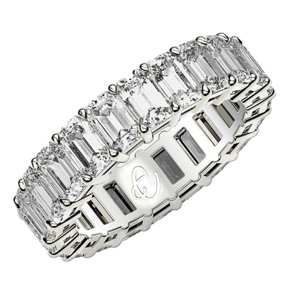Emerald Cut Lab Grown Diamond Eternity Ring in 14k White Gold