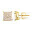 14K Yellow Gold Princess-Cut Diamond Square Stud Earrings