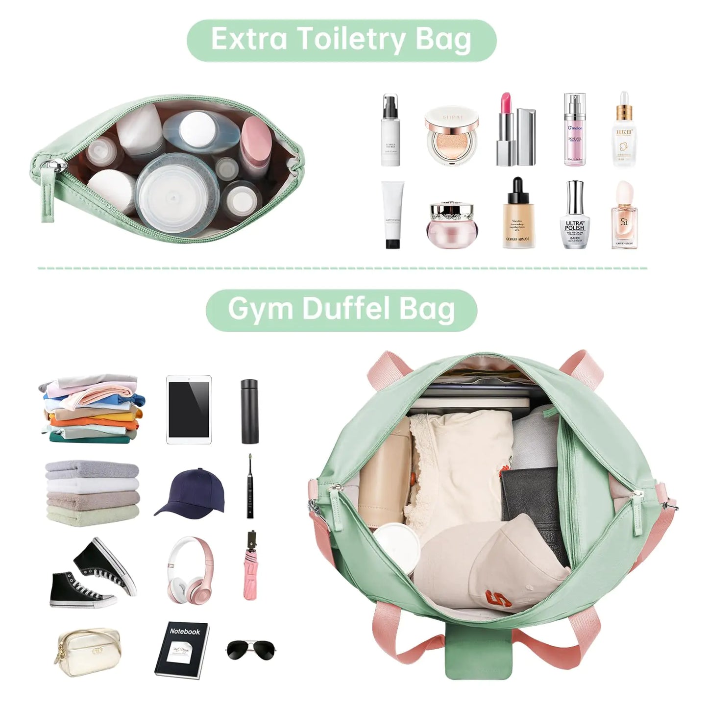 Bolsa de gimnasio ETRONIK para mujer con puerto USB y bolsillo húmedo
