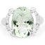 Bague en argent sterling avec améthyste verte de 8,12 carats et diamants