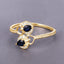 Bague de fiançailles en saphir bleu et diamant de 0,34 carat en or jaune 14K