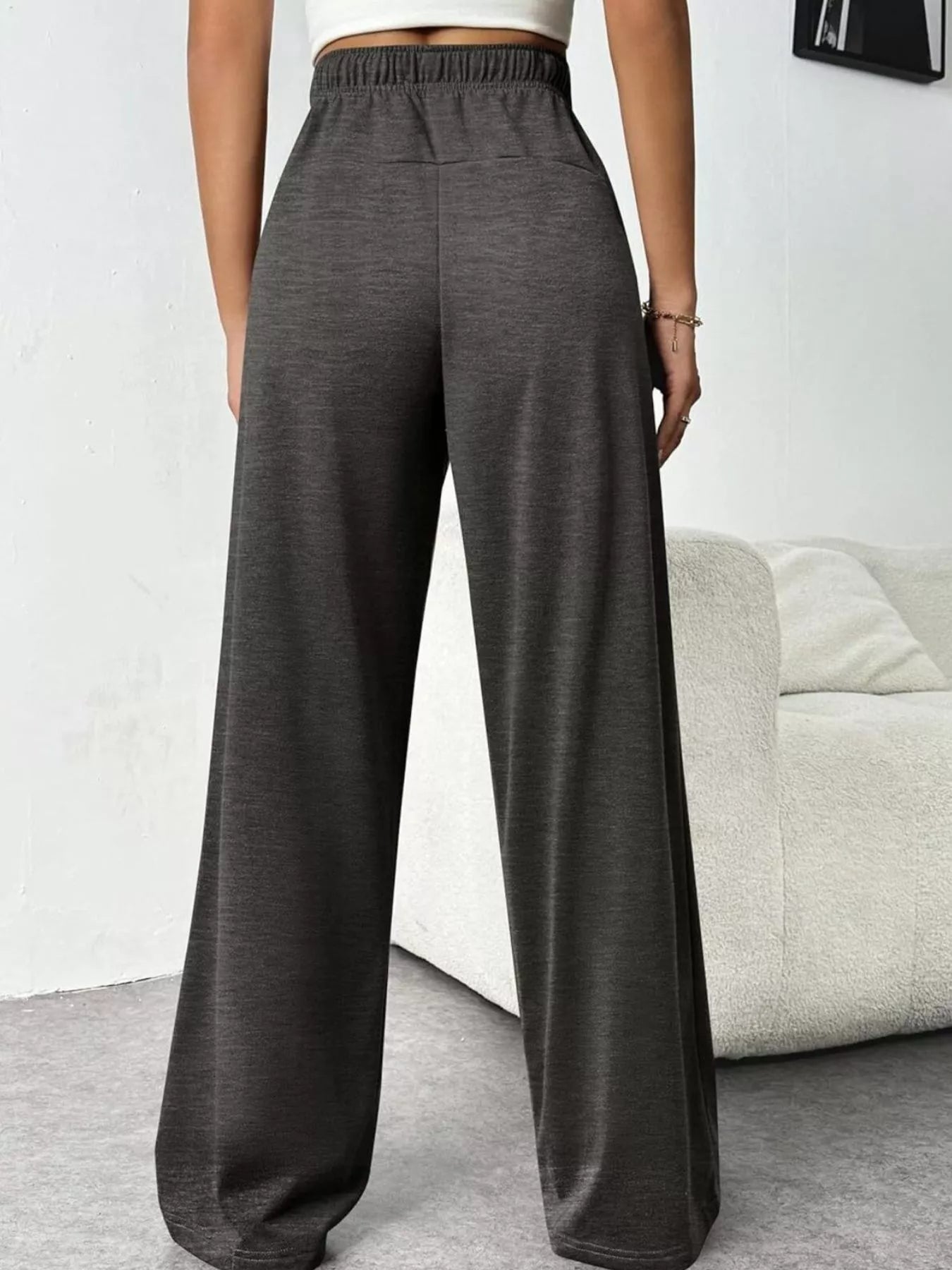 Pantalones de Pierna Ancha con Cuerda para un Estilo Sin Esfuerzo
