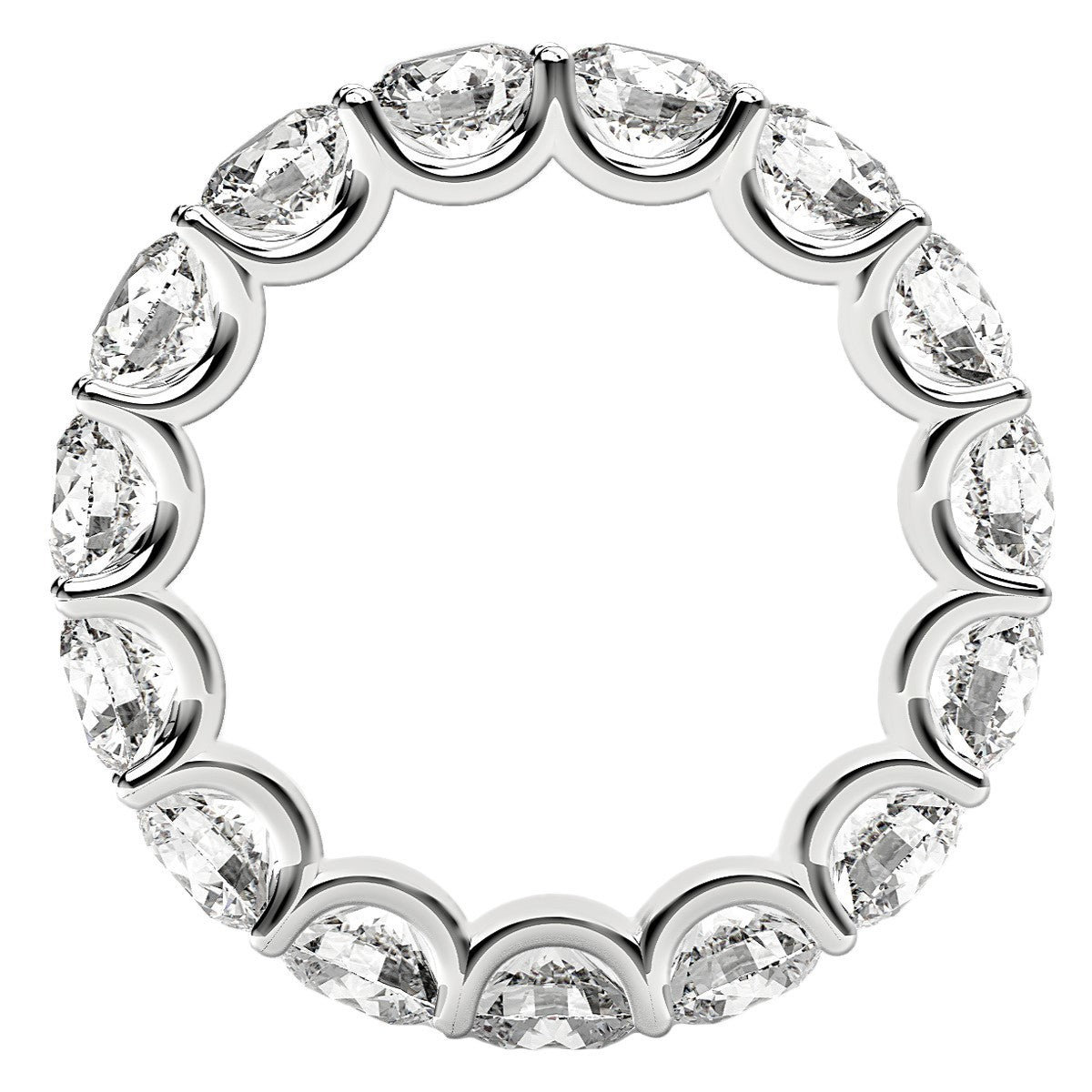 Round Cut Lab Grown Diamond Eternity Ring in 14k White Gold