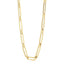 Collar de eslabones alargados de papel en oro amarillo de 14k con alto pulido