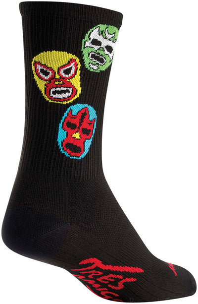 Calcetines Deportivos SockGuy SGX Three Amigos - 6" Negro Pequeño/Mediano