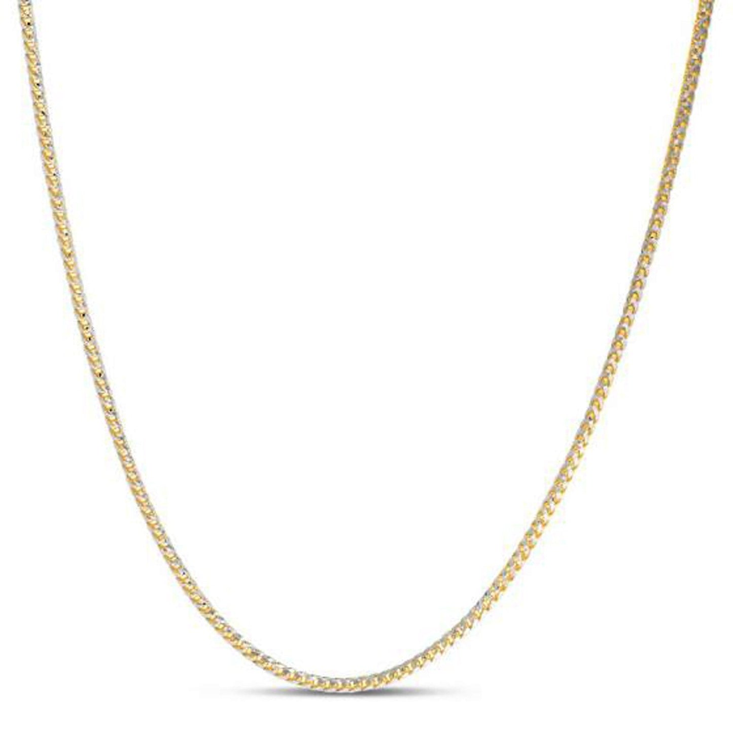 14k Yellow Gold Round Pave Franco Chain - 2.30 mm