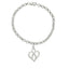 .925 Sterling Silver Open Heart Infinity Chain Charm Bracelet - Size 7